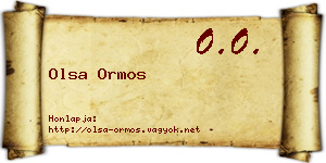 Olsa Ormos névjegykártya